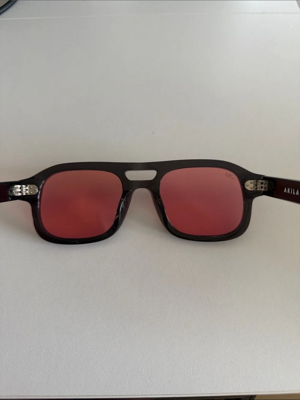 Akila Dillinger Women's Black Frame Sunglasses with Red Lenses